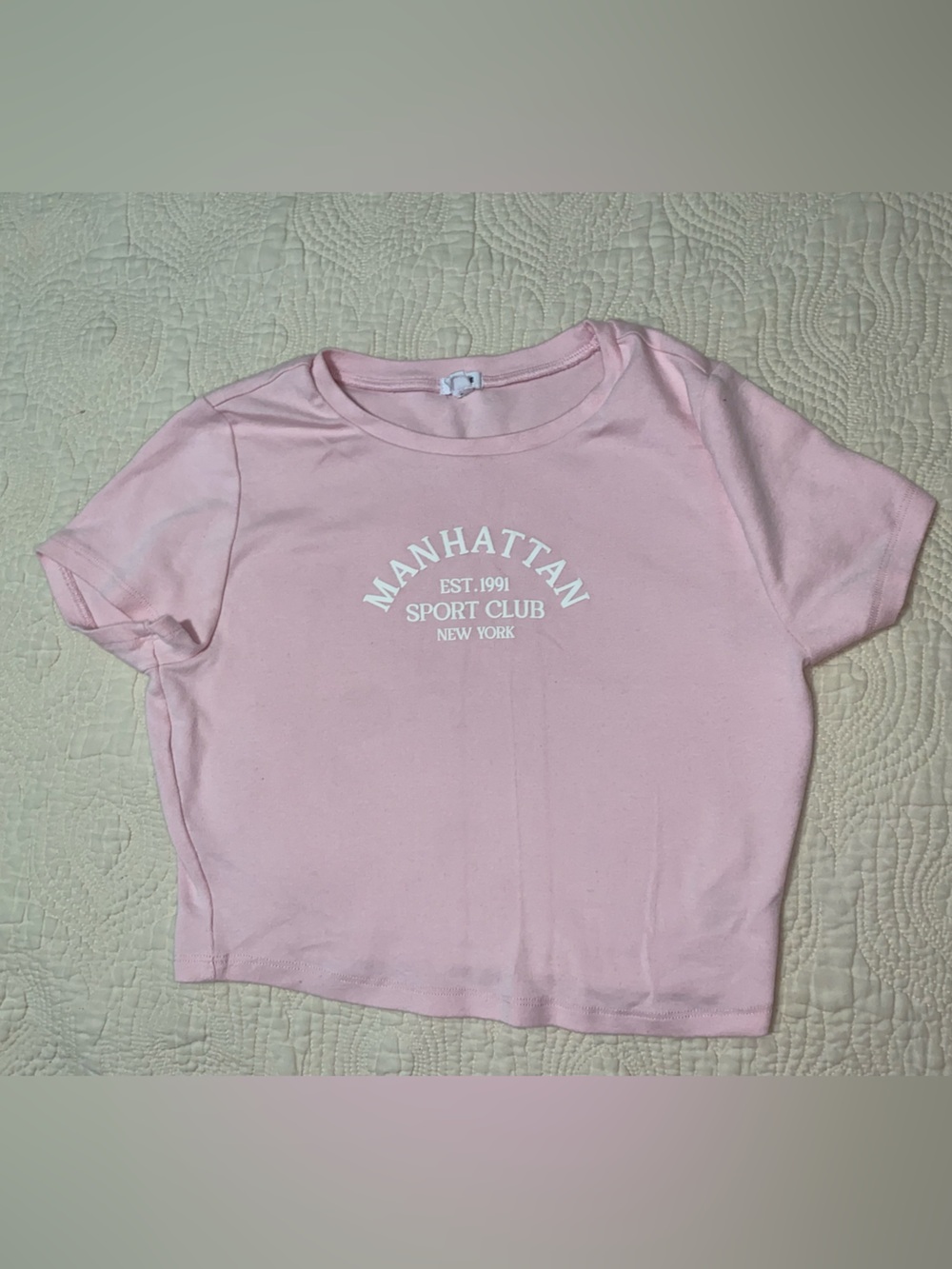 Garage Pink Graphic Tee with White Text